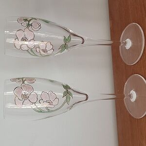 Perrier-Jouët Floral Champagne Flutes Set of 2 Glasses